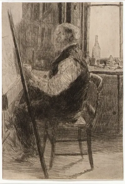 Artist Seated At Easel