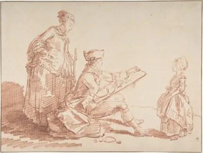 Artist Sketching A Young Girl