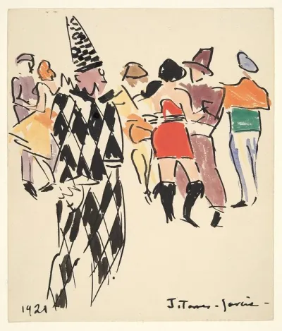 Artists Ball Harlequin And Dancers