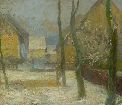 Artists Courtyard In Slanec In Winter