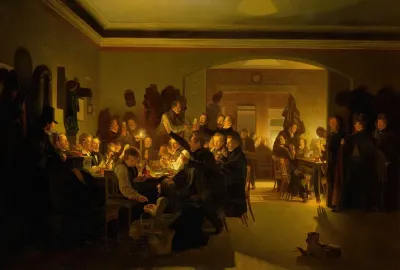 Artists In Fincks Coffee House In Munich