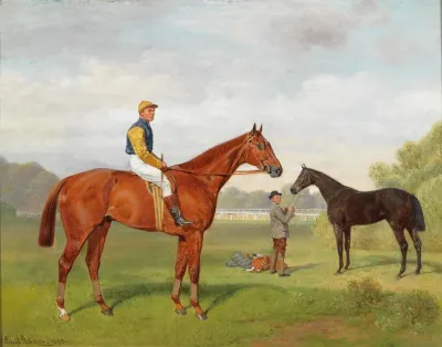 Arulo And Komamasszony From The Estate Of Baron Hermann Von Konigswarter With Jockey Robert Adams