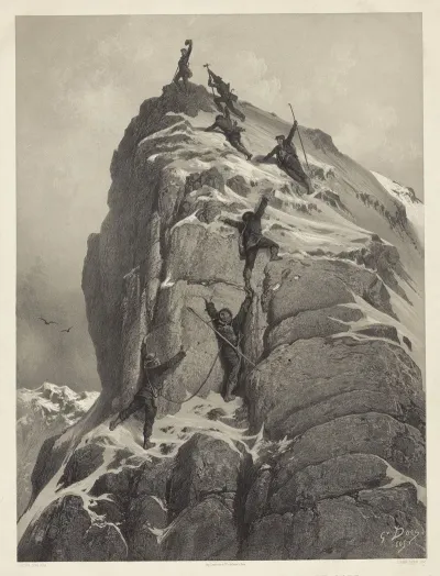 Ascension Du Mont Cervin 14 Juillet 1865 Arrivee Au Sommet