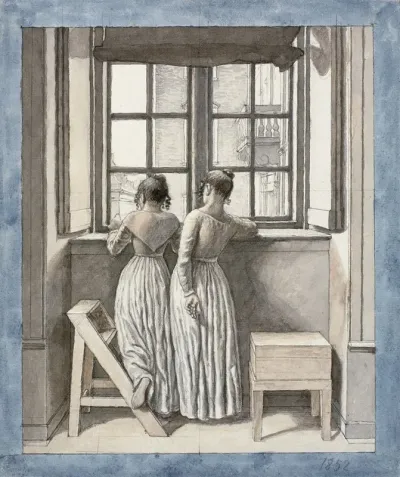 At A Window In The Artists Studio