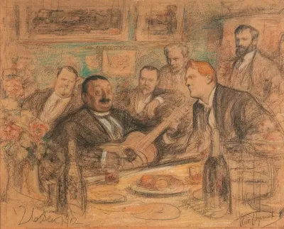 At Konstantin Alexeyevich Korovins Songs Of Ancient Times Chaliapin And The Artists