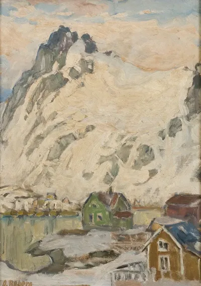 At The Foot Of The Mountain Study From Lofoten