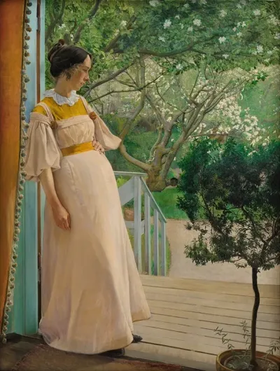 At The French Windows The Artists Wife