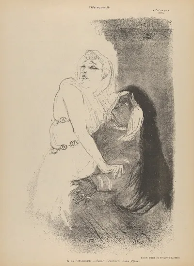 At The Theatre De La Renaissance Sarah Bernhardt In Phedre