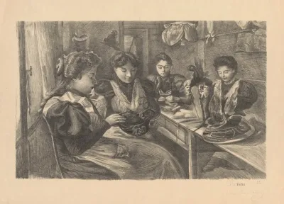 Atelier De Modistes A Bruxelles Vers 1900