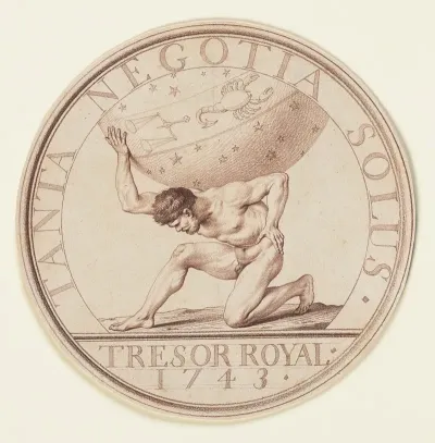Atlas Tragt Die Himmelskugel Sondermunze Tresor Royal 1743