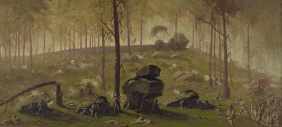 Attack Of Johnstons Div C S A On The Breastworks On Culps Hill Defended By Wadsworths Div
