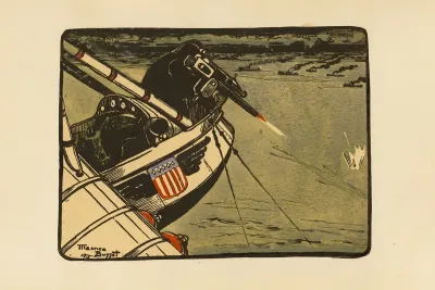 Attaque Dun Sous Marin Par Hydravion Golfe De Gascogne 1918 Attack Of A Submarine By A Seaplane Bay Of Biscay 1918