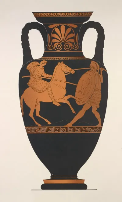 Attic Amphora A Greek And Amazon In Combat