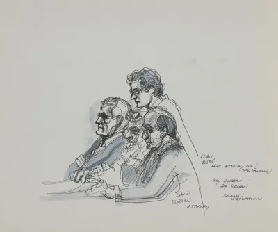 Attorneys Dan M Burt And David M Dorsen And Jury Advisor Jay Schulman With General William Westmoreland During The Westmoreland Vs Cbs Inc Trial