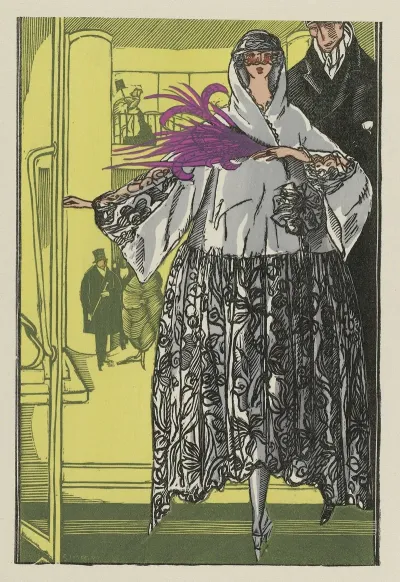 Au Bal Noir Et Blanc Manteau Du Soir