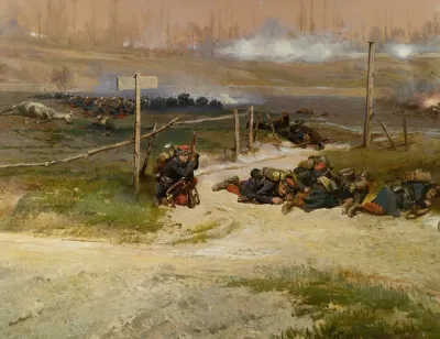 Au Pied Du Poteau A Fragment From The Panorama Of The Battle Of Champigny