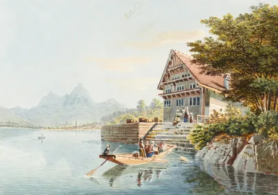 Auberge De Treib Entre Bekenried Et Brunnen Sur Le Lac Des Quatre Cantons