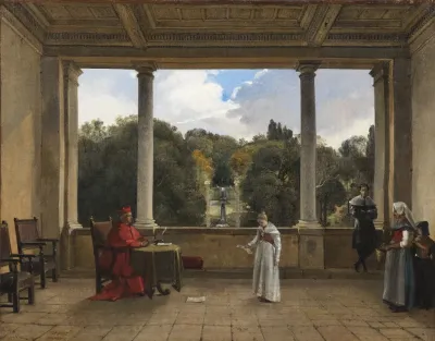 Audience With Cardinal Aldobrandini In The Loggia Of The Villa Belvedere In Frascati 2