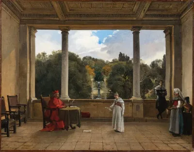 Audience With Cardinal Aldobrandini In The Loggia Of The Villa Belvedere In Frascati