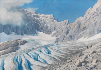 Auf Dem Hollentalgletscher Mit Blick Auf Die Zugspitze