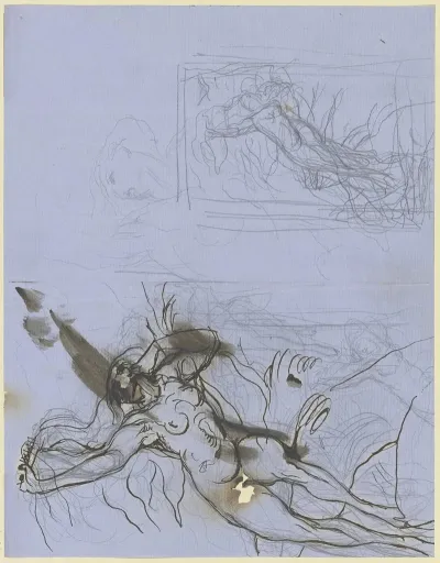 Auf Dem Rucken Liegender Weiblicher Akt