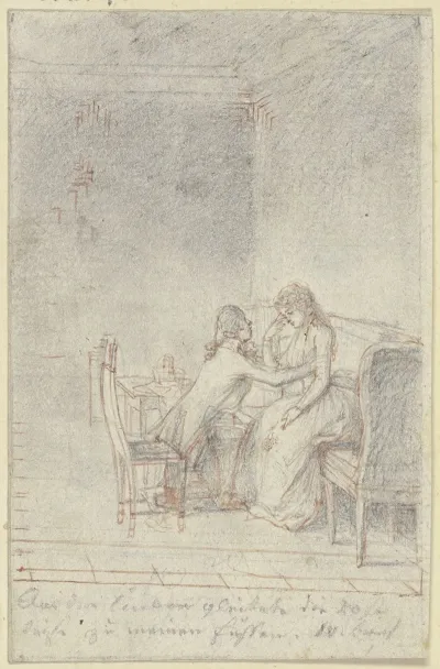 Auf Einem Sofa Rechts Sitzt Eine Junge Dame