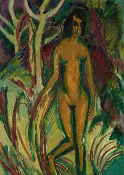 Aus Dem Wald Schreitender Akt