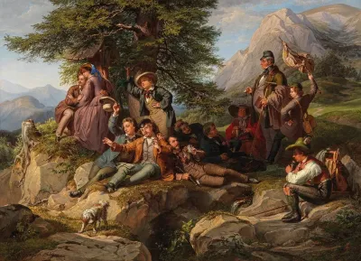 Ausgelassene Rast Bei Der Wanderung Der Studenten