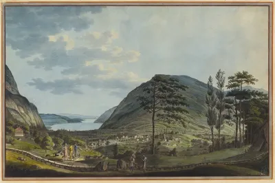 Aussicht Auf Das Ehemalige Goldau U Diese Gegenden Im Canton Schweiz Vor Der Verschuttung