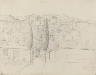 Aussicht Aus Meinem Fenster Via Valfonda In Florenz Gardens In Florence Seen From The Artists Window
