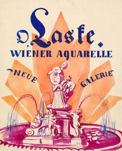 Ausstellungsplakat Oskar Laske Wiener Aquarelle Neue Galerie