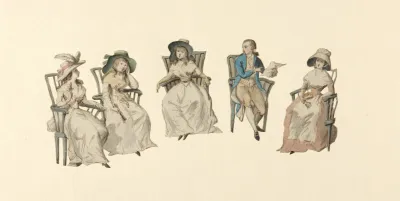 Author Reading From A Manuscript To Four Ladies