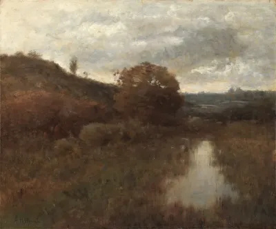 Autumn Landscape And Pool