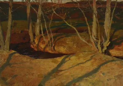 Autumn Landscape At Sunset