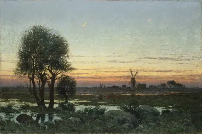 Autumn Landscape In The Glow Of Sunset