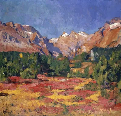 Autumn Landscape Maroz Valley With Piz Duan And Gletscherhorn