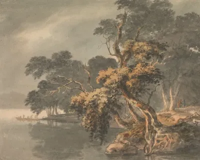 Autumn Trees By A Lake