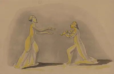 Aux Petites Carmelites Deux Personnages Avec Un Enfant