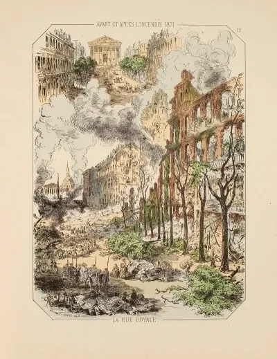 Avant Et Apres Lincendie 1871 La Rue Royale 12