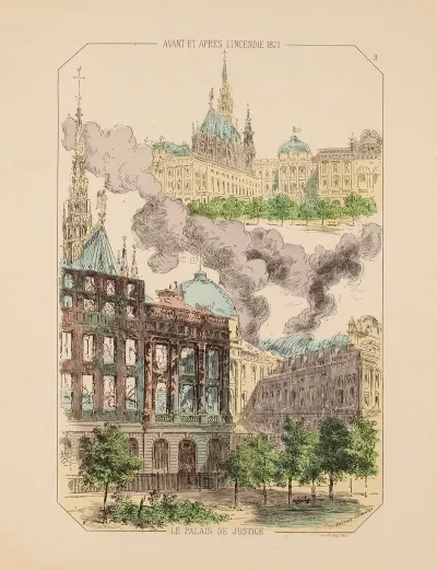 Avant Et Apres Lincendie 1871 Le Palais De Justice 9