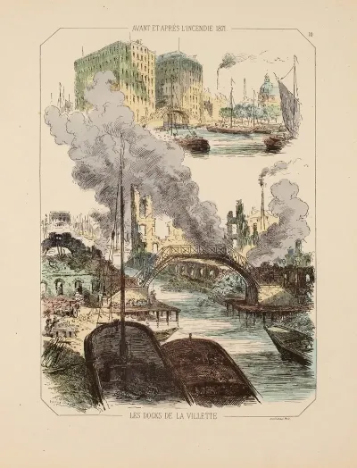 Avant Et Apres Lincendie 1871 Les Docks De La Villette 10