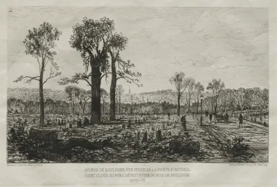 Avenue De Boulogne Vue Prise De La Porte Dauteuil St Cloud Au Fond Devastation Du Bois De Boulogne