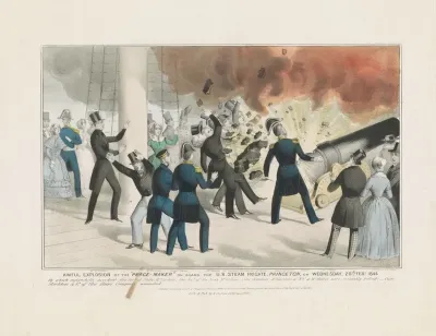 Awful Explosion Of The Peace Maker On Board The U S Steam Frigate Princeton On Wednesday 28th Feby 1844