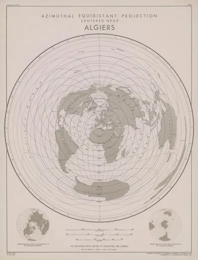 Azimuthal Equidistant Projection Centered Near Algiers