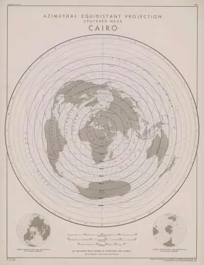 Azimuthal Equidistant Projection Centered Near Cairo