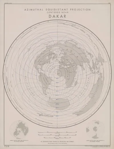 Azimuthal Equidistant Projection Centered Near Dakar