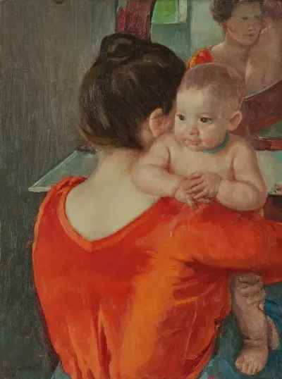 Baby Charles Looking Over His Mothers Shoulder