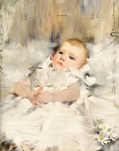 Baby In A Ruffled Dress