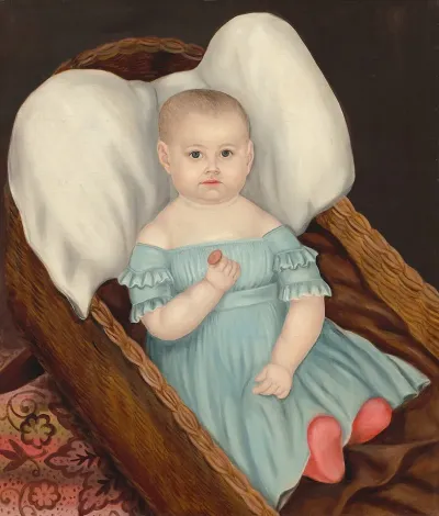 Baby In Wicker Basket