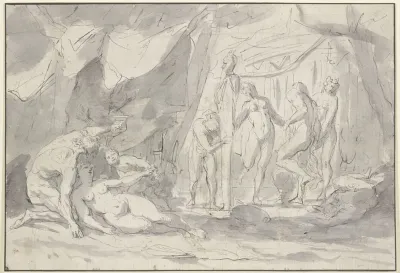 Bacchanal Nymphen Und Faune Tanzen Um Eine Panherme